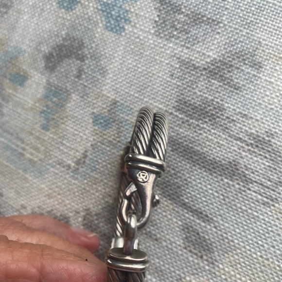 Vintage David Yurman Sterling, 14k and Amethyst Cable Bracelet - Picture 8 of 12